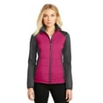 thumbnail image 1 of Port Authority Ladies Hybrid Soft Shell Jacket-4XL (Pink Azalea/ Grey Steel), 1 of 6