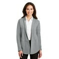 thumbnail image 1 of Port Authority Ladies Interlock Cardigan-M (Medium Grey Heather/ Charcoal Heather), 1 of 6
