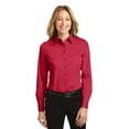 thumbnail image 1 of Port Authority Ladies Long Sleeve Easy Care Shirt-2XL (Red/Light Stone), 1 of 5