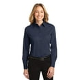 thumbnail image 1 of Port Authority Ladies Long Sleeve Easy Care Shirt-5XL (Navy/Light Stone), 1 of 6