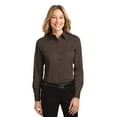 thumbnail image 1 of Port Authority Ladies Long Sleeve Easy Care Shirt-S (Coffee Bean/Light Stone), 1 of 4