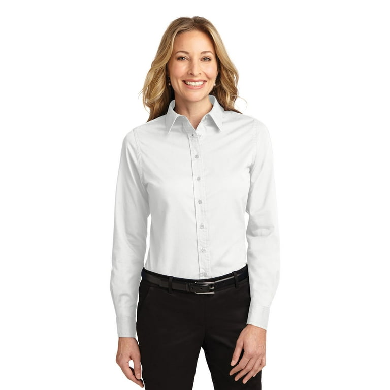 white long sleeve dress shirt walmart