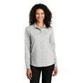 thumbnail image 1 of Port Authority  Ladies Long Sleeve Performance Staff Shirt LW401 - 4XL Silver, 1 of 8