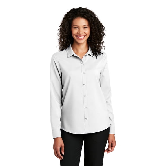 Port Authority Ladies Long Sleeve Performance Staff Shirt LW401 - XXL White