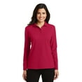 thumbnail image 1 of Port Authority Ladies Long Sleeve Silk Touch Polo-S (Red), 1 of 2