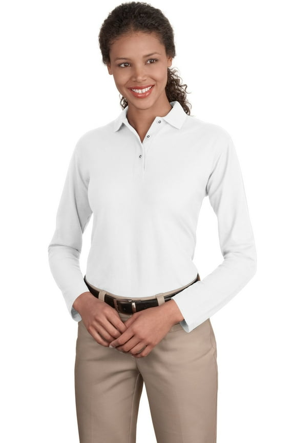 Ladies Long Sleeve Silk Touch Polo