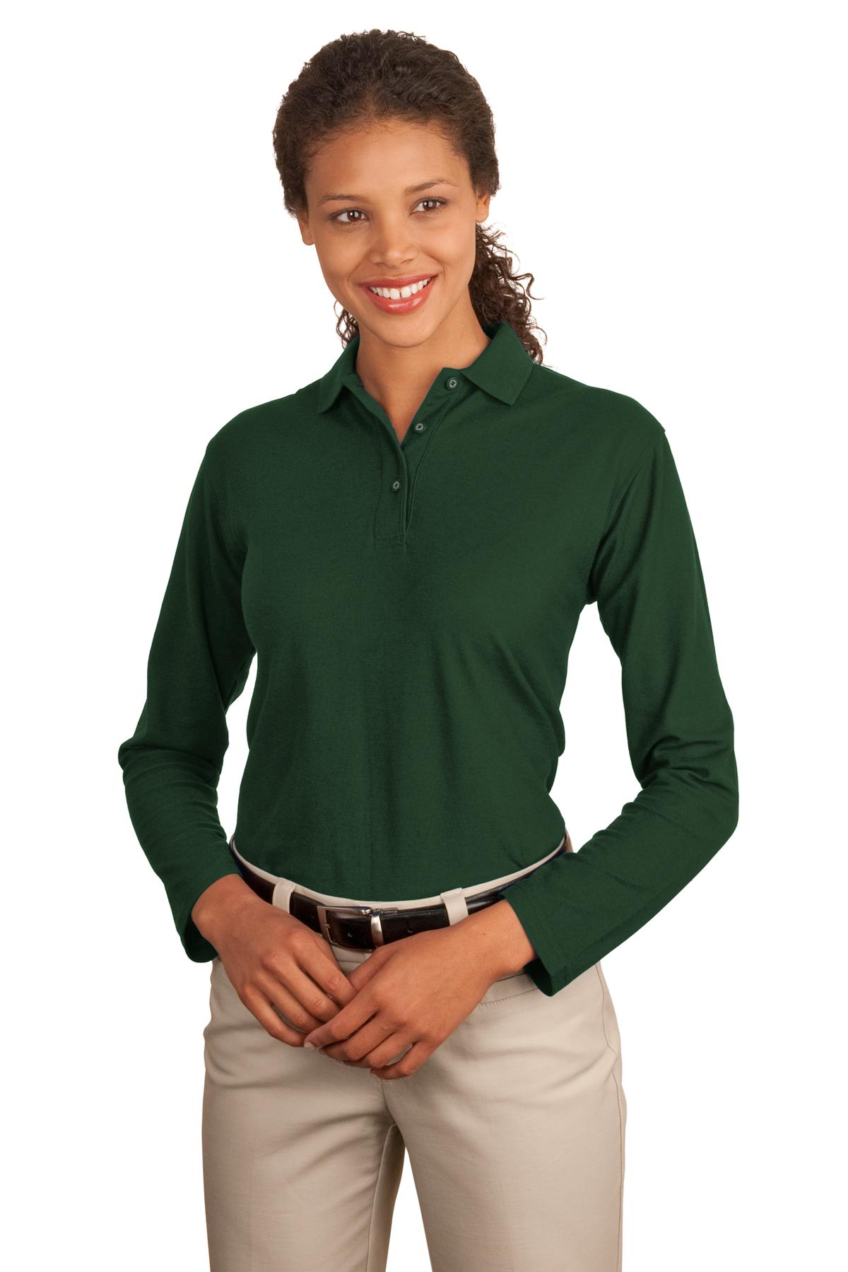 Port Authority Ladies Long Sleeve Silk Touch Polo - image 1 of 1