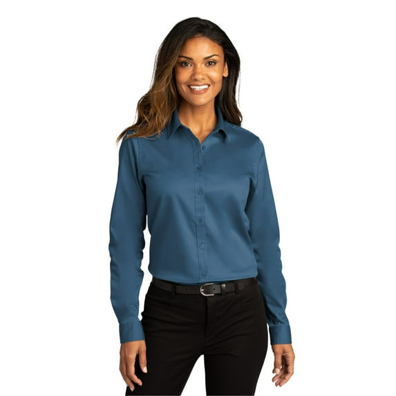Port Authority Ladies Long Sleeve SuperPro React Twill Shirt. LW808