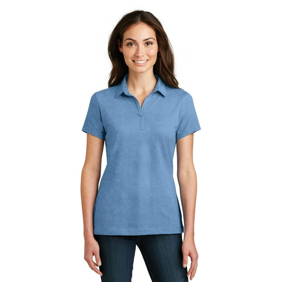 Port Authority Ladies Meridian Cotton Blend Polo-L (Blue Skies)