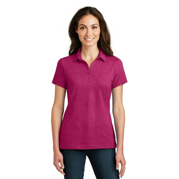 Port Authority Ladies Meridian Cotton Blend Polo-S (Pink Azalea)