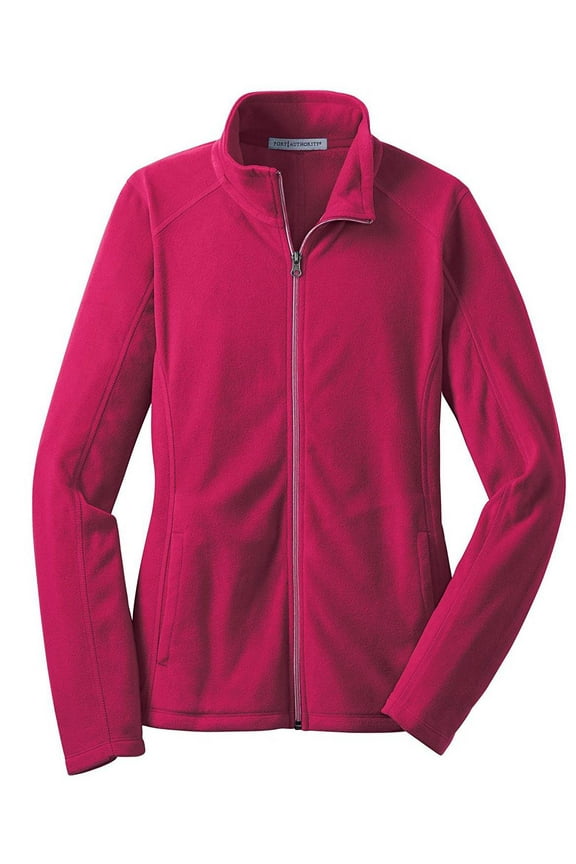 Ladies Microfleece Jacket, Dark Fuchsia M
