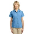 thumbnail image 1 of Port Authority Ladies Patterned Easy Care Camp Shirt-M (Resort Blue), 1 of 1