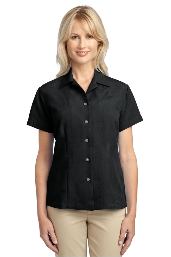 Ladies Patterned Easy Care Camp Shirt