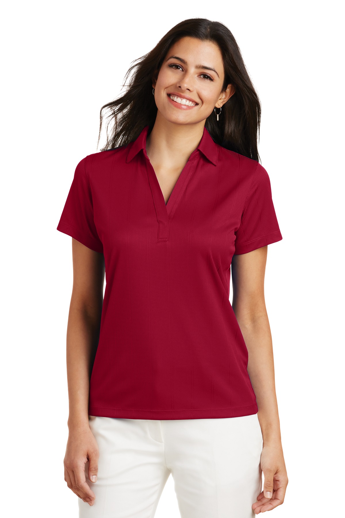 port authority ladies performance fine jacquard polo l528