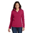 thumbnail image 1 of Port Authority Ladies Pinpoint Mesh 1/2 Zip -XS (Dark Fuchsia), 1 of 6