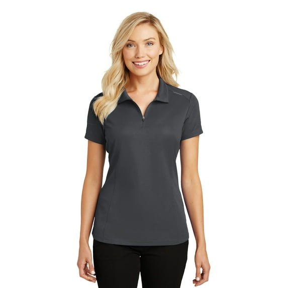Port Authority Ladies Pinpoint Mesh Zip Polo-4XL (Battleship Grey)