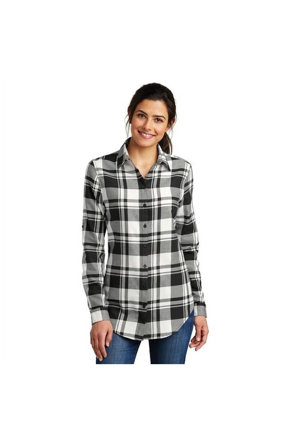 Ladies Plaid Flannel Tunic . LW668