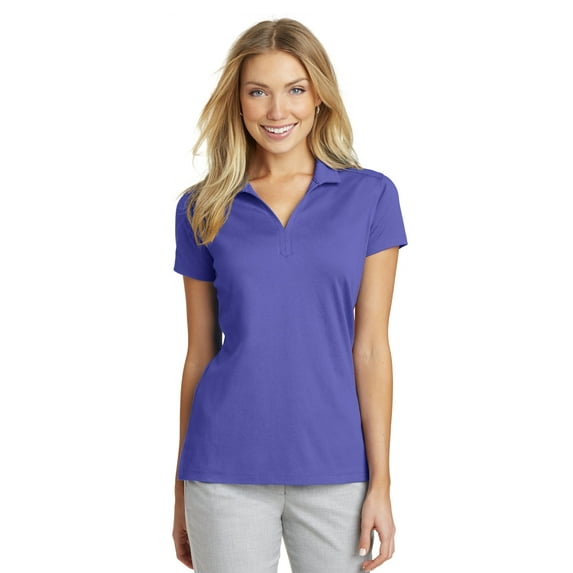 Port Authority Ladies Rapid Dry Mesh Polo-3XL (Iris Blue)