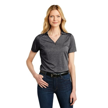 Port Authority  Ladies Shadow Stripe Polo. LK585 - 4XL Deep Black