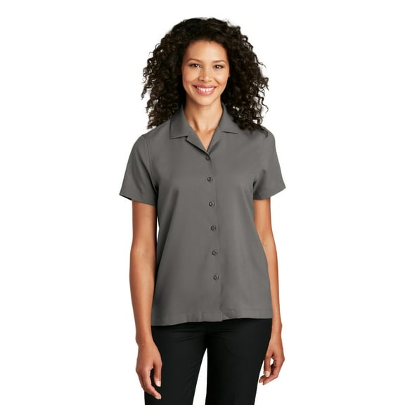 Port Authority Ladies Short Sleeve Performance Staff Shirt, Graphite, X-Small
