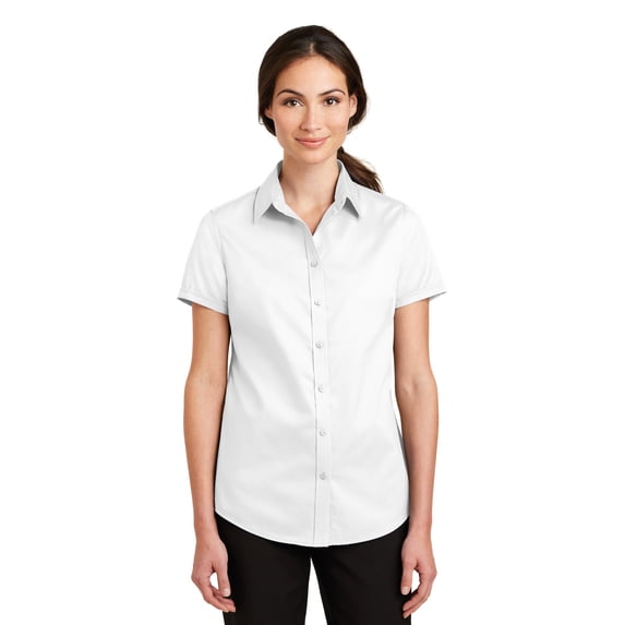 Port Authority L664 Ladies Short Sleeve Twill Shirt , Womens Button Down Shirts