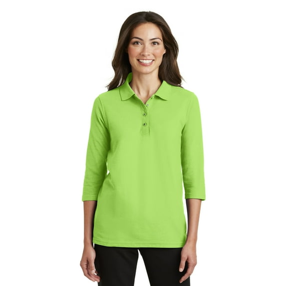 Port Authority Ladies Silk Touch 3/4-Sleeve Polo
