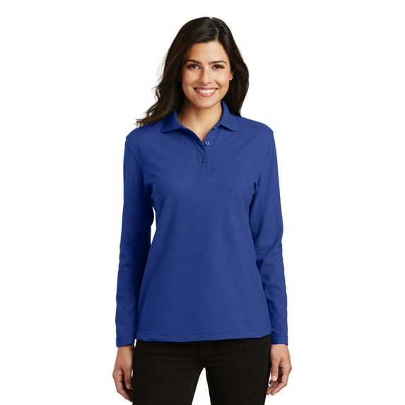 Port Authority Womens Long Sleeve Silk Touch Polo