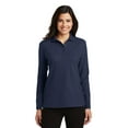 thumbnail image 1 of Port Authority Ladies Silk Touch Long Sleeve Polo, 1 of 5