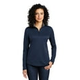 thumbnail image 1 of Port Authority Ladies Silk Touch Performance 1/4-Zip Lk584 - Navy/ Steel Grey - S, 1 of 4