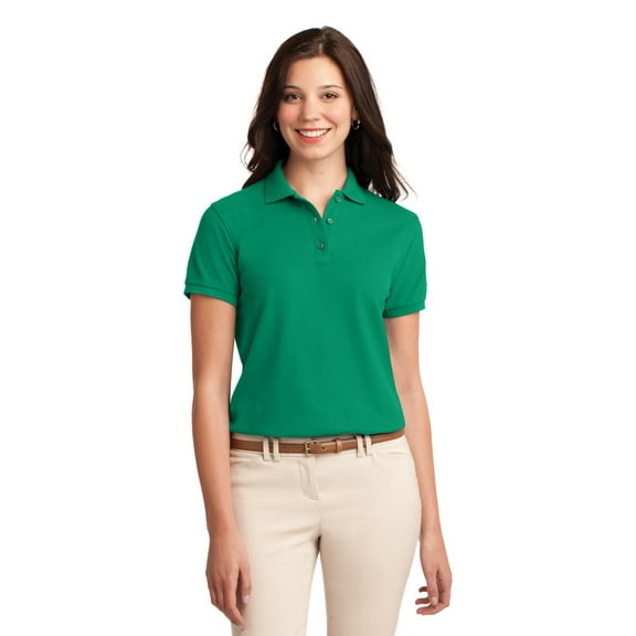 Port Authority Ladies Silk Touch Polo. L500 , L500 , Kelly Green , XXX-Large