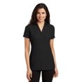 thumbnail image 1 of Port Authority Ladies Silk Touch Y Neck Polo-3XL (Black), 1 of 6