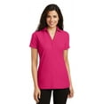 thumbnail image 1 of Port Authority Ladies Silk Touch Y Neck Polo-XS (Pink Raspberry), 1 of 2