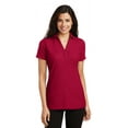 thumbnail image 1 of Port Authority Ladies Silk Touch Y Neck Polo-XS (Red), 1 of 2