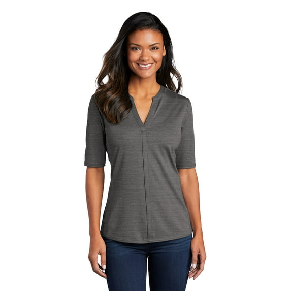 Port Authority Lk583 Ladies Stretch Heather Open Neck Top