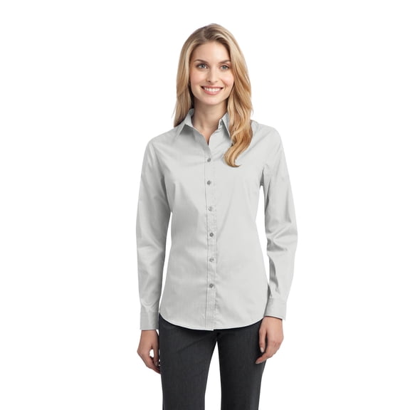 Port Authority Ladies Stretch Poplin Shirt-2XL (White)
