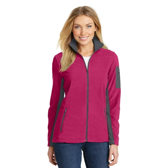 Port Authority Ladies Summit Fleece Full Zip Jacket-4XL (Dark Fuchsia/ Magnet)