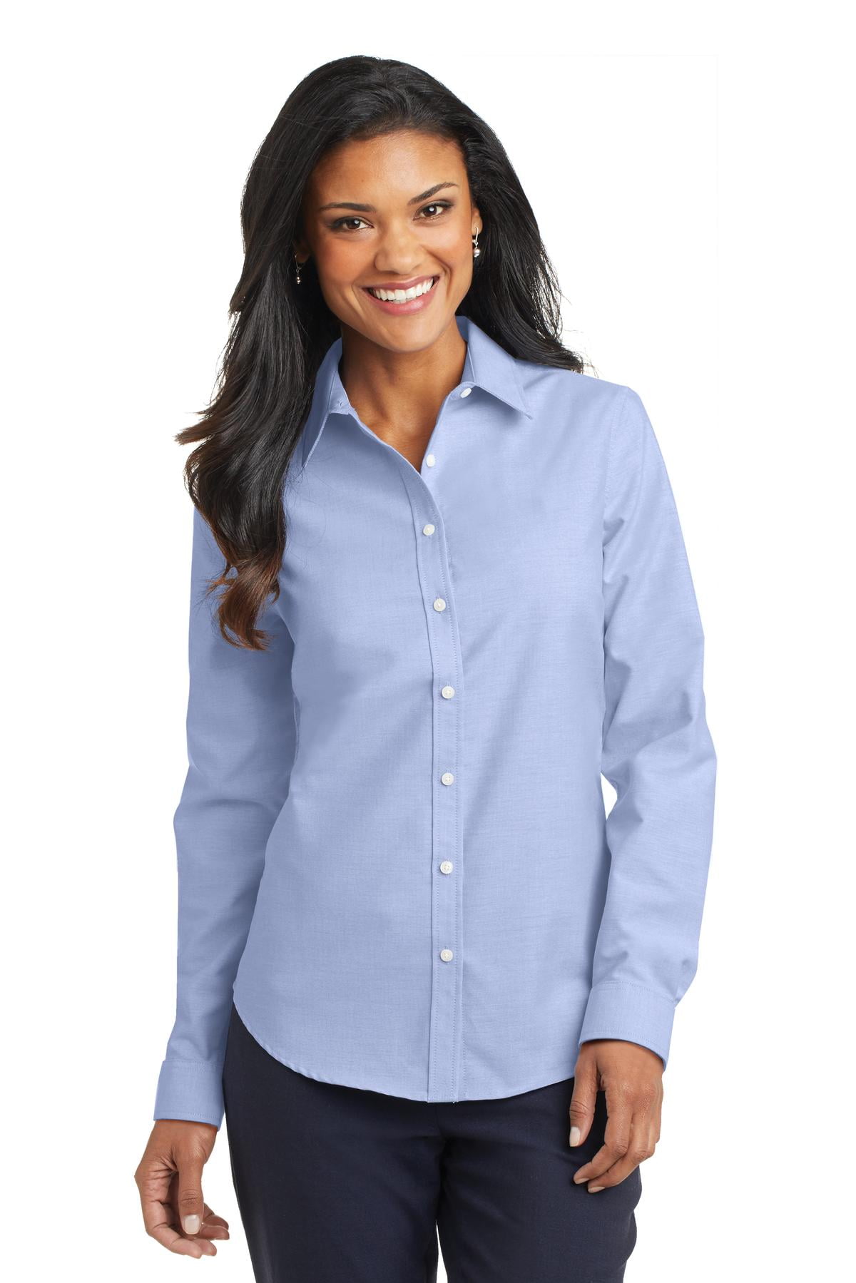 Port Authority Collar Tops - Ladies SuperPro Oxford Shirt