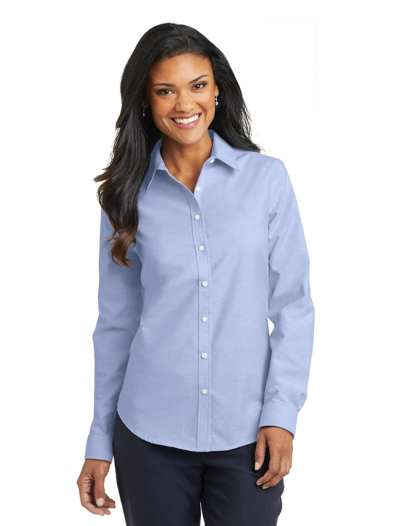 Port Authority Ladies SuperPro Oxford Shirt - Walmart.com