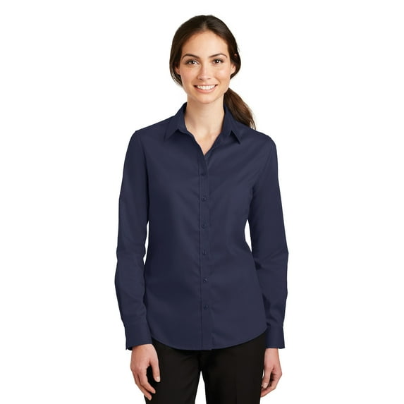 Port Authority Ladies SuperPro Twill Shirt-S (True Navy)