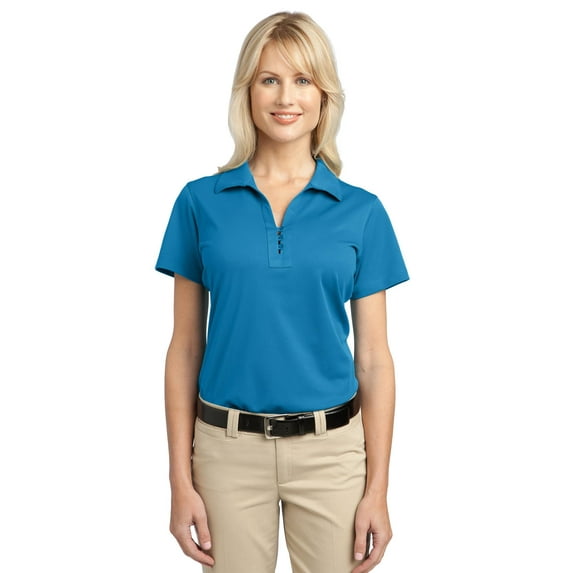 Port Authority Ladies Tech Pique Polo-M (Vivid Blue)