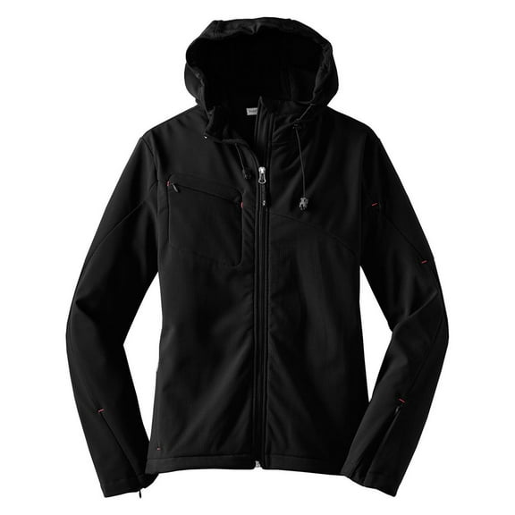 Port Authority Ladies Textured Hooded Soft Shell Jacket. L706