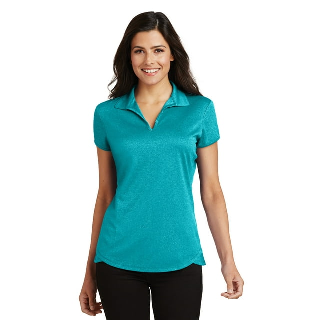 Port Authority Ladies Trace Heather Polo-3XL (Tropic Blue Heather)