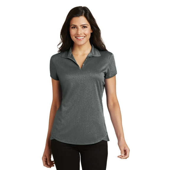 Port Authority Ladies Trace Heather Polo-M (Charcoal Heather)