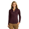 thumbnail image 1 of Port Authority Ladies Vertical Texture Full Zip Jacket-M (Maroon/ Iron Grey), 1 of 6