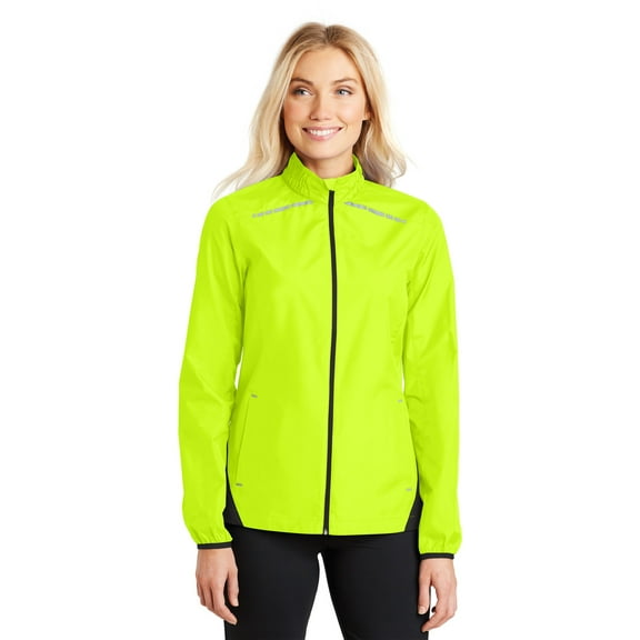 Port Authority Ladies Zephyr Reflective Hit Full Zip Jacket-4XL (Safety Yellow/ Deep Black)