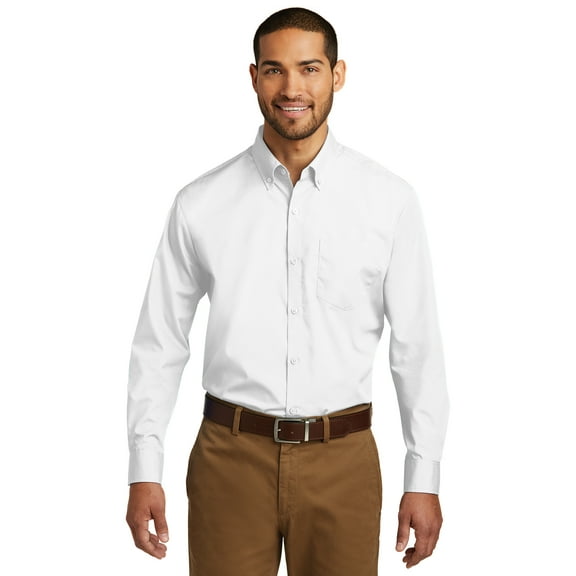 Port Authority Long Sleeve Carefree Poplin Shirt. W100