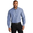 thumbnail image 1 of Port Authority W382 Long Sleeve Chambray Easy Care Shirt, Moonlight Blue, L, 1 of 3