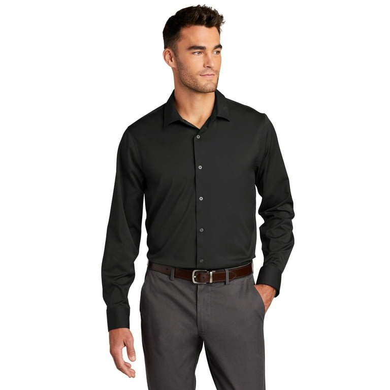 Port Authority Long Sleeve Collared Plain Button-Up Shirt (Men's