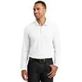 thumbnail image 1 of Port Authority Long Sleeve Core Classic Pique Polo-3XL (White), 1 of 6