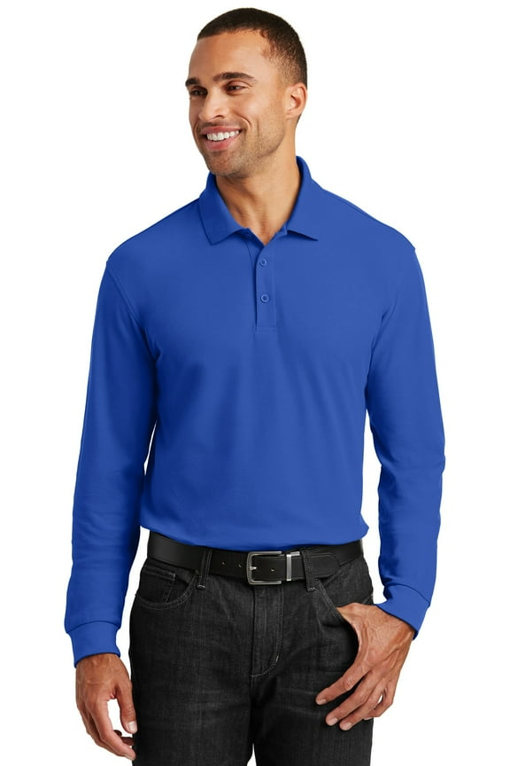 Long Sleeve Core Classic Pique Polo-4XL (True Royal)